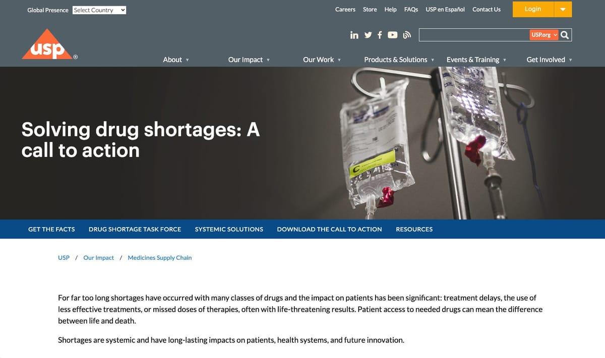 Drug Shortages and Solutions